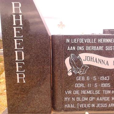 RHEEDER Johanna M. 1943-1985