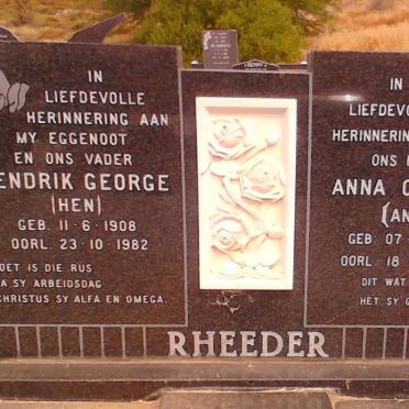 RHEEDER Hendrik George 1908-1982 &amp; Anna Charlet 1914-1994