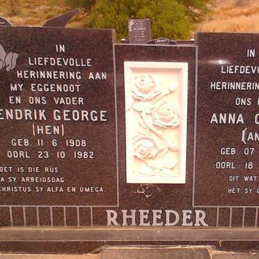 RHEEDER Hendrik George 1908-1982 &amp; Anna Charlet 1914-1994