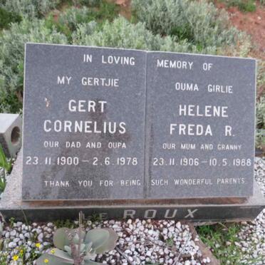 ROUX Gert Cornelius, le 1900-1978 & Helene Freda R. 1906-1988