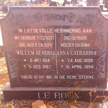 ROUX Willem Hendrik, le 1914-1987 &amp; Anna Catharina 1898-1994