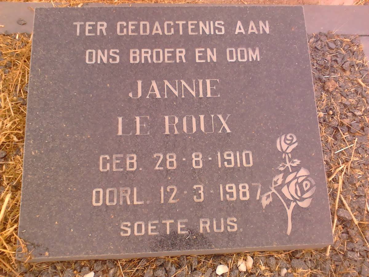 ROUX Jannie, le 1910-1987