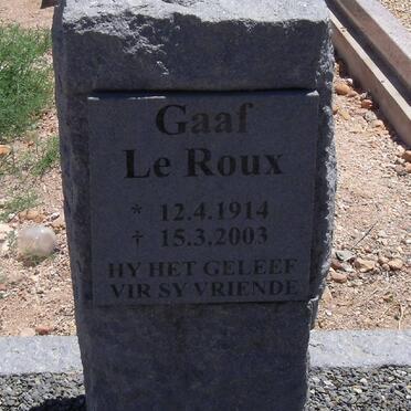 ROUX Gaaf, le 1914-2003