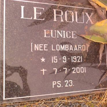 ROUX Eunice, le nee LOMBAARD 1921-2001