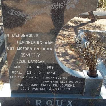 ROUX Emily nee LATEGAN 1906-1994