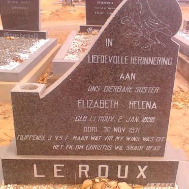ROUX Elizabeth Helena, le nee LE ROUX 1898-1971