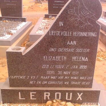ROUX Elizabeth Helena, le nee LE ROUX 1898-1971