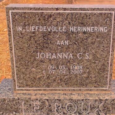 ROUX Johanna C.S., le 1908-2007