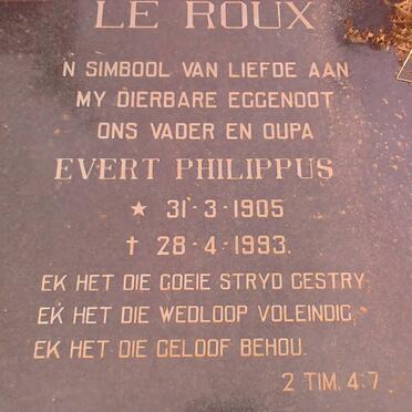 ROUX Evert Phlippus, le 1905-1993