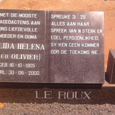 ROUX Alida Helena, le nee OLIVIER 1905-2000