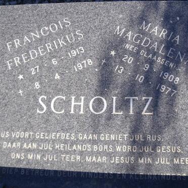 SCHOLTZ Francois Frederikus 1913-1978 &amp; Maria Magdalena CLAASSEN 1908-1977