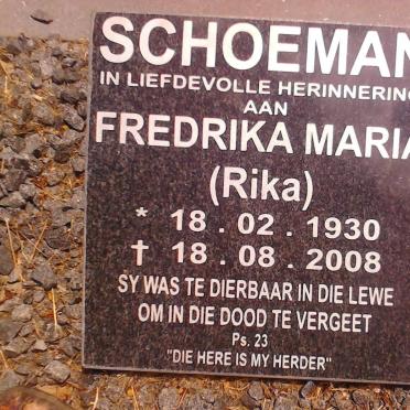 SCHOEMAN Fredrika Maria 1930-2008