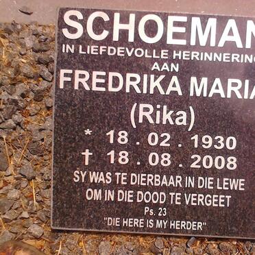 SCHOEMAN Fredrika Maria 1930-2008