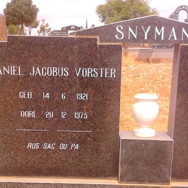 SNYMAN Daniel Jacobus Vorster 1921-1975