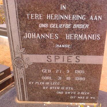 SPIES Johannes Hermanus 1905-1980