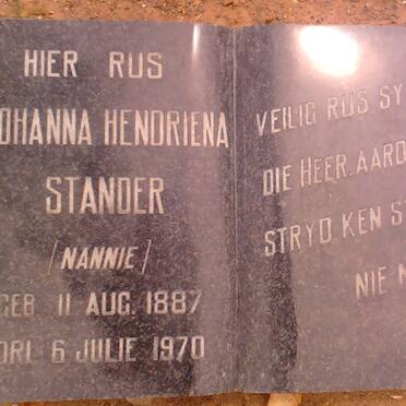 STANDER Johanna Hendriena 1887-1970
