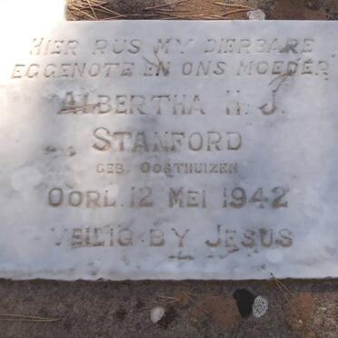STANFORD Albertha H.J. nee OOSTHUIZEN -1942