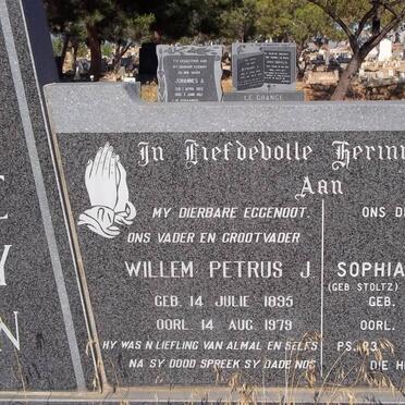 STEYN Willem Petrus J. 1895-1979 &amp; Sophia Catharina STOLTZ voorheen van JAARSVELD 1894-1984