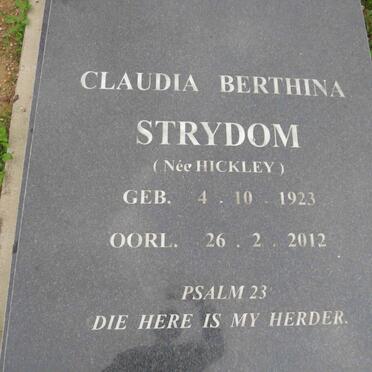 STRYDOM Claudia Berthina nee HICKLEY 1923-2012