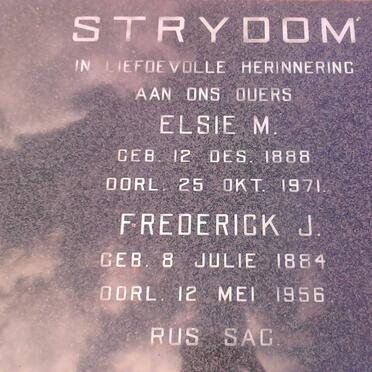 STRYDOM Frederick J. 1884-1956 &amp; Elsie M. 1888-1971