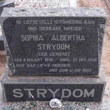 STRYDOM Sophia Albertha nee GERICKE 1892-1955