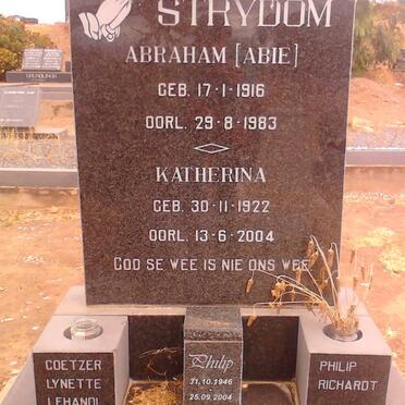 STRYDOM Abraham 1916-1983 &amp; Katherina 1922-2004 :: STRYDOM Philip1946-2004