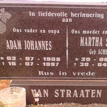 STRAATEN Adam Johannes, van 1908-1997 &amp; Martha Susanna SCHEEPERS 1916-1999
