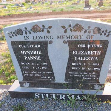STUURMAN Hendrik Pannie 1895-1991 & Elizabeth Yaleswa 1893-1986 
