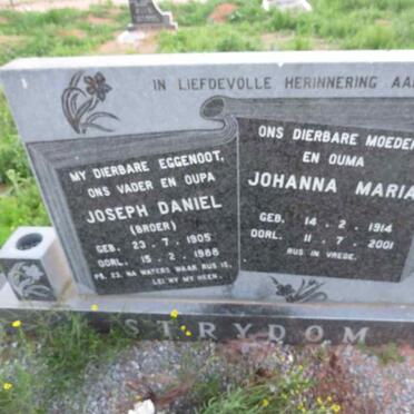 STRYDOM Joseph Daniel 1905-1988 & Johanna Maria 1914-2001