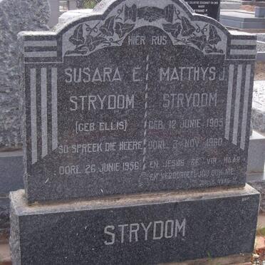 STRYDOM Matthys J. 1905-1960 &amp; Susara E. ELLIS -1956