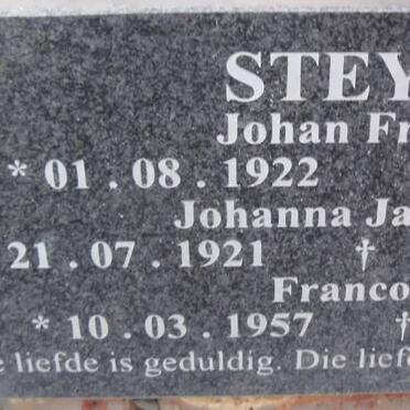 STEYL Johan Frans 1922-1998 &amp; Johanna Jacoba 1921- :: STEYL Francois 1957-2004