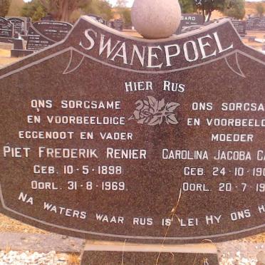 SWANEPOEL Piet Frederik Renier 1898-1969 &amp; Carolina Jacoba Cathrina 1904-1981