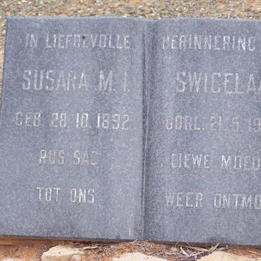SWIGELAAR Susara M.I. 1892-1972