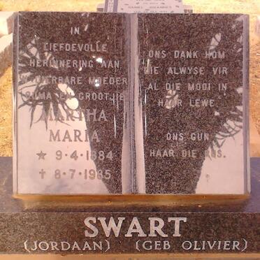 SWART Martha Maria nee OLIVIER 1884-1985
