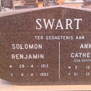 SWART Solomon Benjamin 1913-1992 &amp; Anna Catherina OOSTHUIZEN 1919-1979