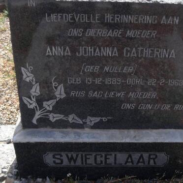 SWIEGELAAR Anna Johanna Catherina nee MULLER 1889-1963