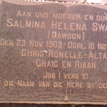 SWART Salmina Helena nee DAWSON 1903-1986