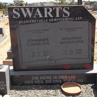 SWARTS Johannes Cornelius 1927-1991 &amp; Hendrina Magdalena 1928-2005