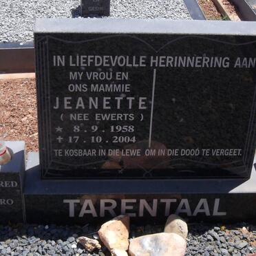 TARENTAAL Jeanette nee EWERTS 1958-2004