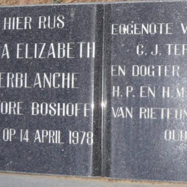 TERBLANCHE Anna Elizabeth nee BOSHOFF ?-1978