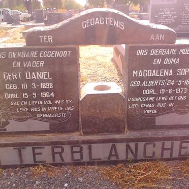 TERBLANCHE Gert Daniel 1898-1964 &amp; Magdalena Sophia ALBERTS 1894-1973