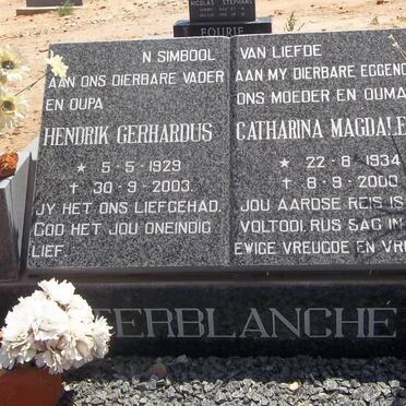 TERBLANCHE Hendrik Gerhardus 1929-2003 &amp; Catharina Magdalena 1934-2000
