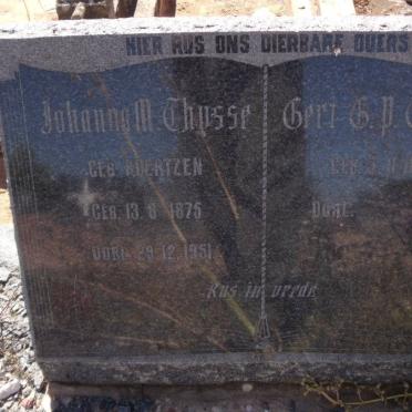 THYSSE Gert G.P. 1875- &amp; Johanna M. KOERTZEN 1875-1951