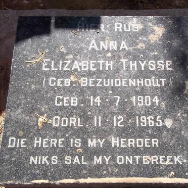 THYSSE Anna Elizabeth nee BEZUIDENHOUT 1904-1965