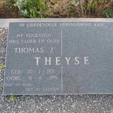 THEYSE Thomas J. 1931-1991