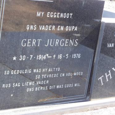 THYSSE Gert Jurgens 1914-1976 &amp; Johanna Eliza 1918-1996  