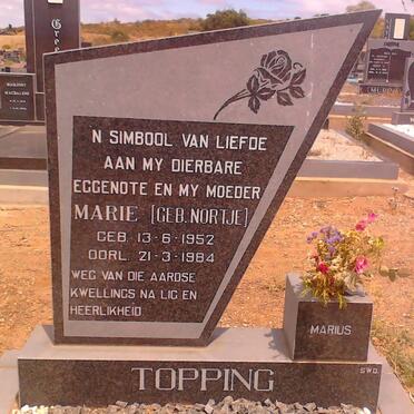 TOPPING Marie nee NORTJE 1952-1984
