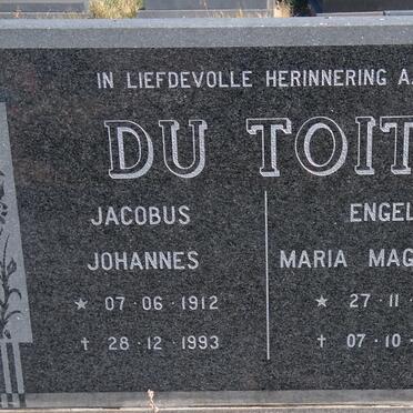 TOIT Jacobus Johannes, du 1912-1993 &amp; Engela Maria Magdalena 1909-2007