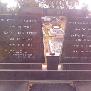 TOIT Sarel Gerhardus, du 1884-1968 &amp; Maria Magdalena VAN WYK 1906-1963