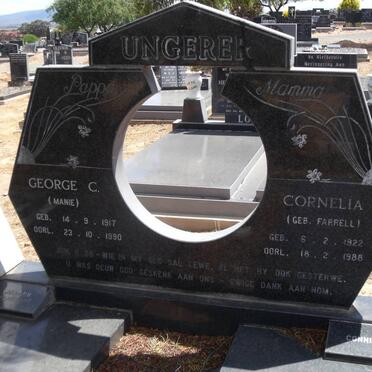 UNGERER George C. 1917-1990 &amp; Cornelia FARRELL 1922-1988